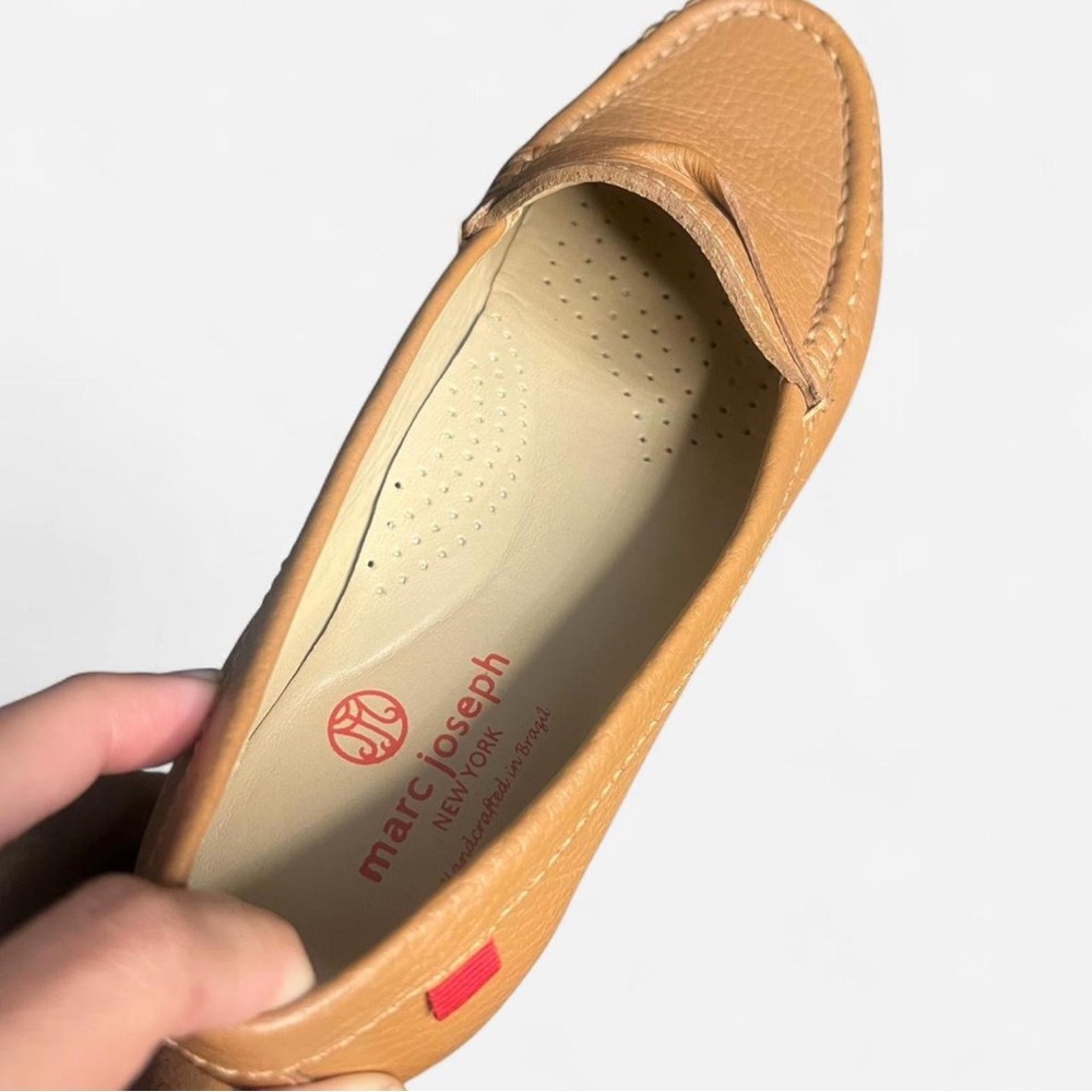 Marc Joseph Women’s tan Grainy leather Loafers Size 7‎ 1/2 - Picture 5 of 6